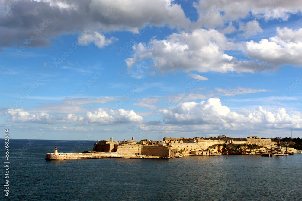 Fort Ricasoli and the Grand Harbour Malta from Valetta.
