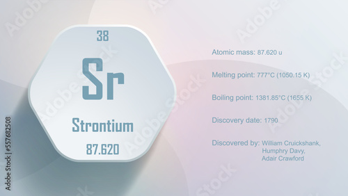 Modern periodic table element Strontium 3D Vector Illustration