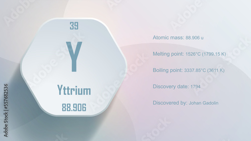 Modern periodic table element Yttrium 3D Vector Illustration