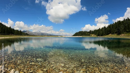 Grual Alpine Lake in the Italian Dolomites. photo