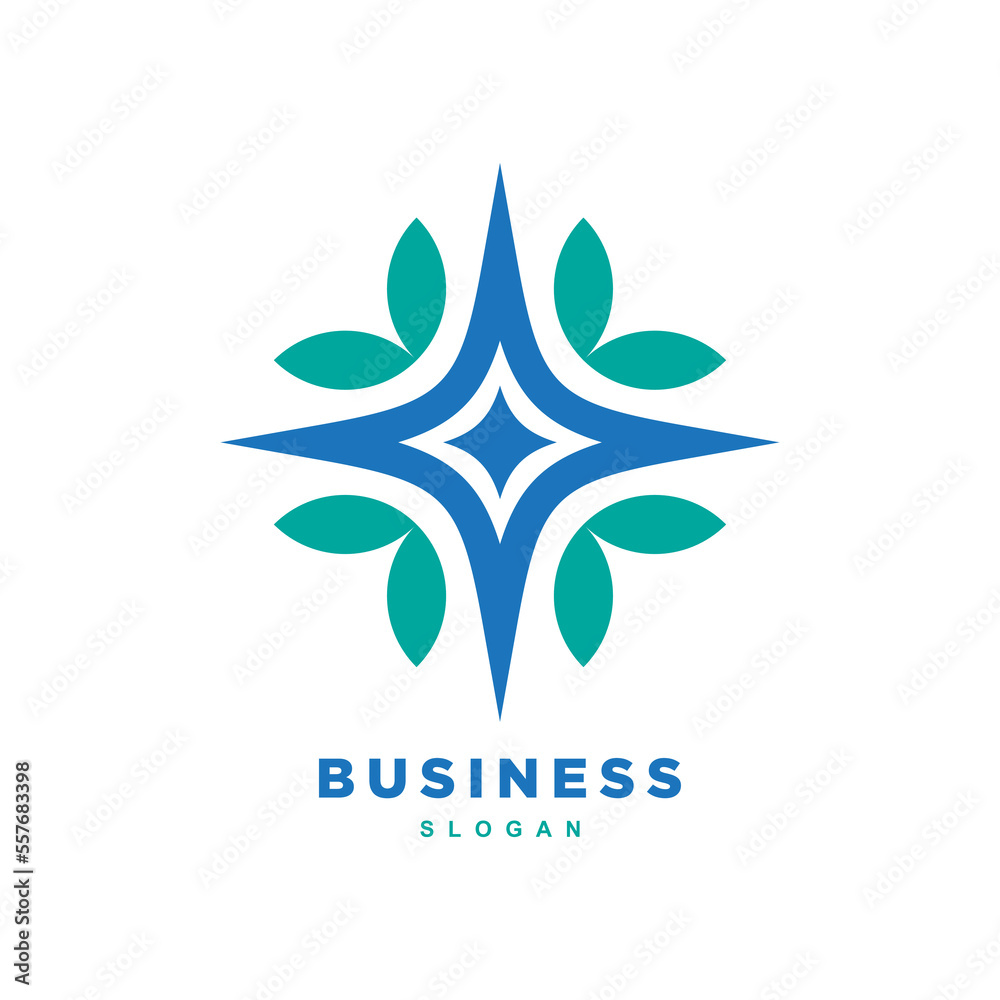 Fototapeta premium Beautiful flower star vector design icon