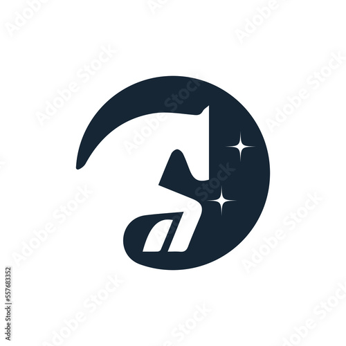Premium night horse with star and circle background logo design vector