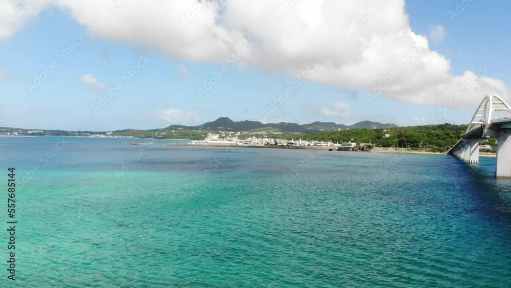 Drone View of Sesoko Island and Sesoko Bridge, Okinawa, Japan Drone View of Sesoko Island and Sesoko Bridge, Okinawa, Japan