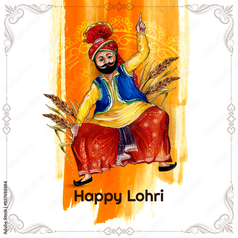 Happy Lohri Indian cultural festival background design