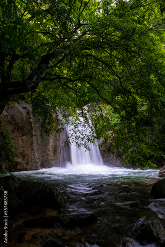 waterfall in mountains nature