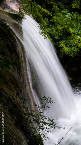 waterfall in mountains nature