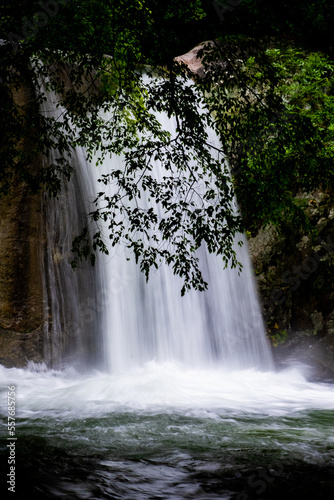 waterfall in mountains nature