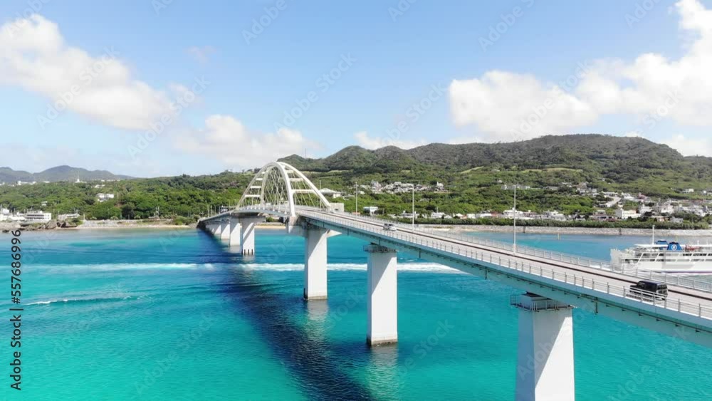 Drone View of Sesoko Island and Sesoko Bridge, Okinawa, Japan Drone View of Sesoko Island and Sesoko Bridge, Okinawa, Japan