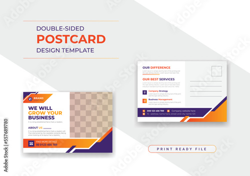 Creative and professional corporate business company postcard design template