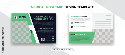 Medical health care dental postcard corporate business company template design