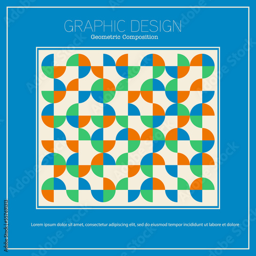 Geometric design. Template for a cover, poster, banner, poster or booklet. Corporate style layout. An idea for interior decoration and creative design.