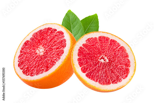 pink orange or grapefruit with slice isolated on transparent png