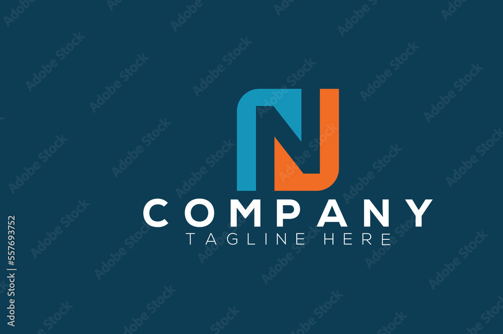 Modern letter N logo design template. Business technology and technology logo design.