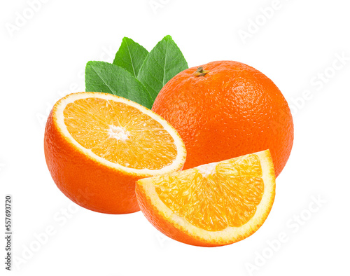 Ripe half of orange citrus fruit isolated on transparent png