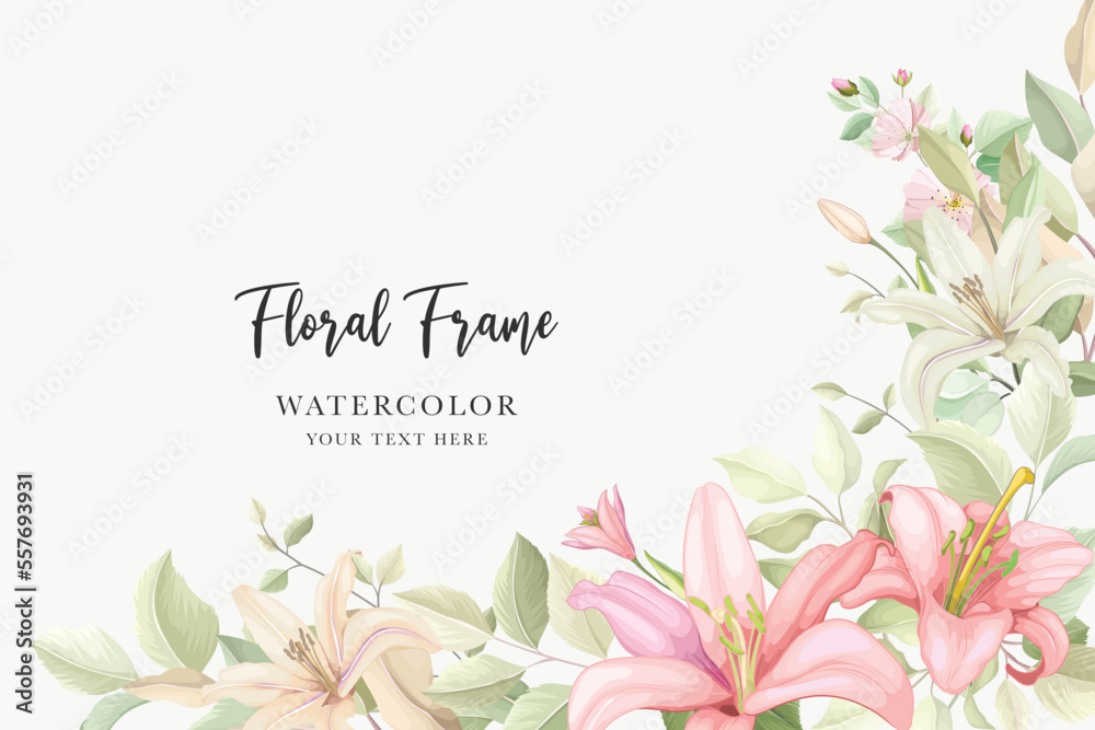 lily floral and leaves background design