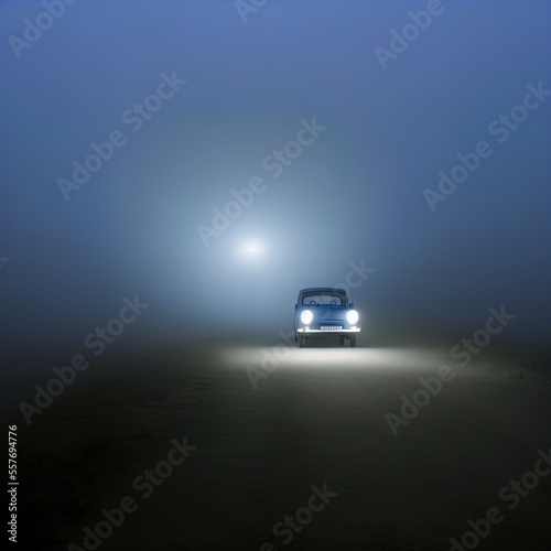 A mysterious car waits on a lonely road.  © ECrafts