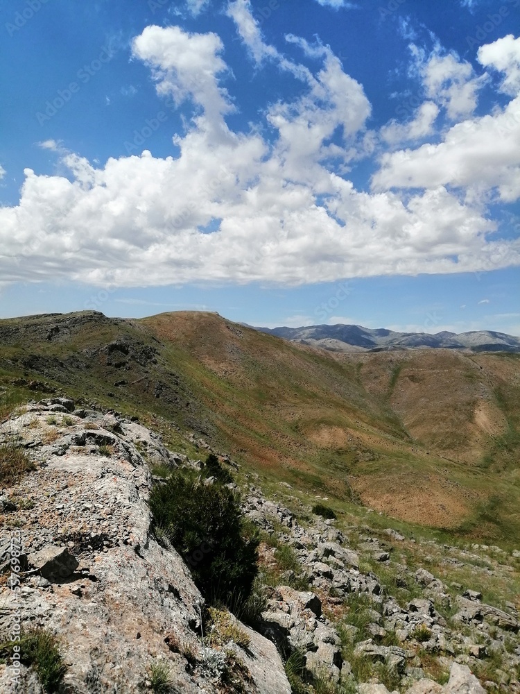 mountains and clouds