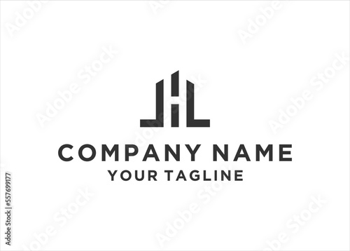 Logo design of M H MH HM in vector for construction, home, real estate, building, property