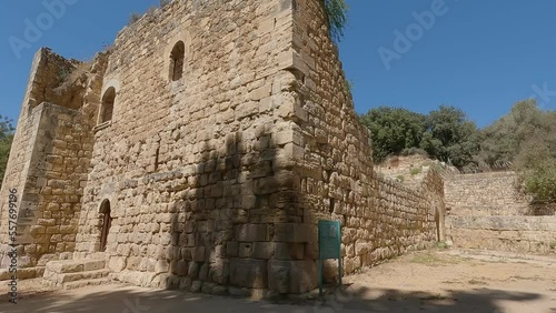 Remains of a Roman fort located on the path of an old Roman road in the Ein Hamed nature reserve, at the entrance to Jerusalem. photo