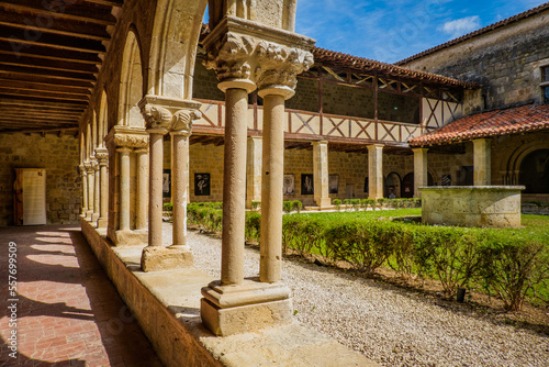 Wallpaper Mural View on the arcades of the medieval cloister of the romanesque abby of Flaran in the south of France (Gers) Torontodigital.ca
