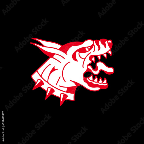 vector illustration of a ferocious dog's head