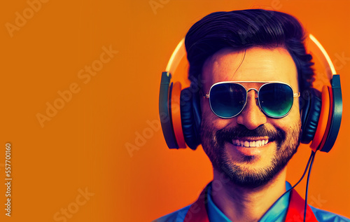 Man Listening to Music on a...