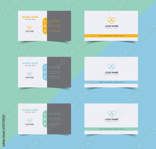 Double-sided creative business card template.Creative and Clean Business Card Template.Flat design vector abstract creative. modern visiting card.