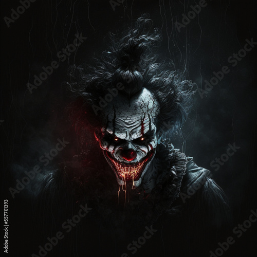 scary clown in the dark