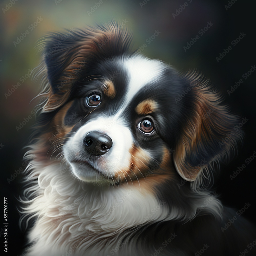Fototapeta premium Cute Dogs Card Background Wallpaper Texture Overlay Art For Print Print on demand 