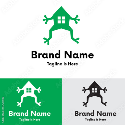  Creative Frog house logo design 