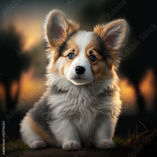 Cute Dogs Card Background Wallpaper Texture Overlay Art For Print Print on demand 