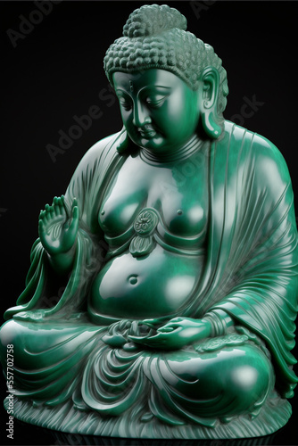 Buddha statue made of gold - generative ai