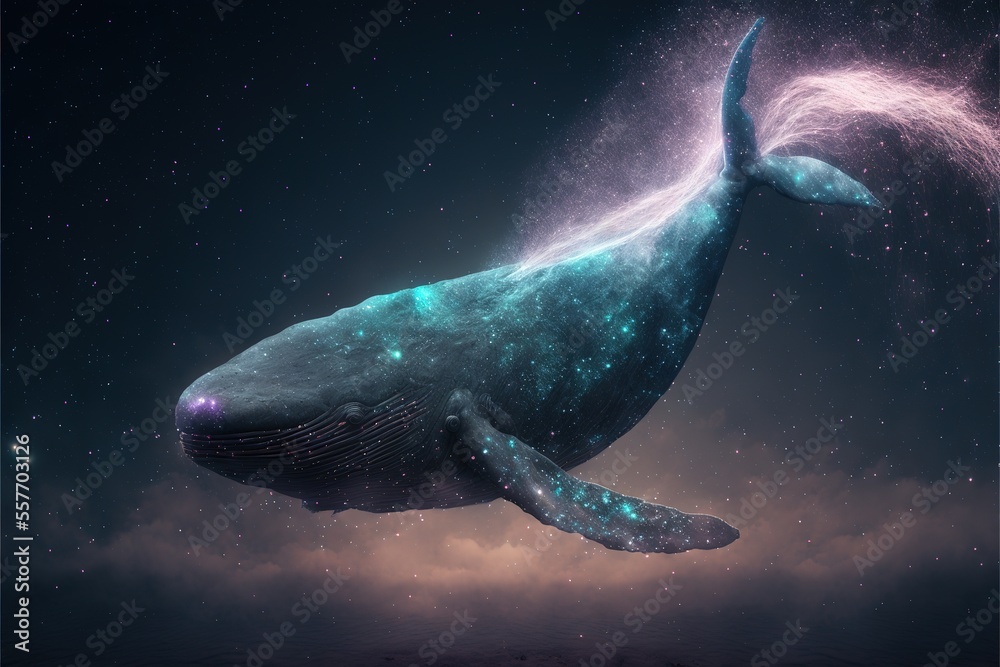Fototapeta premium Whale in space Generative AI