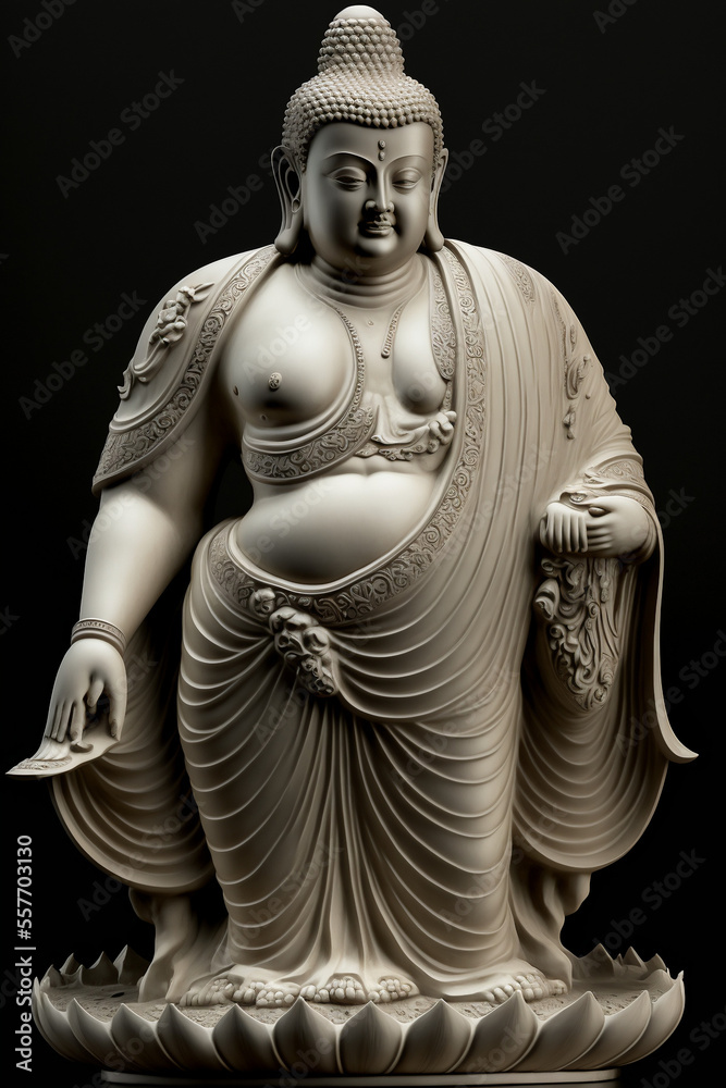 Buddha statue made of ceramic - generative ai