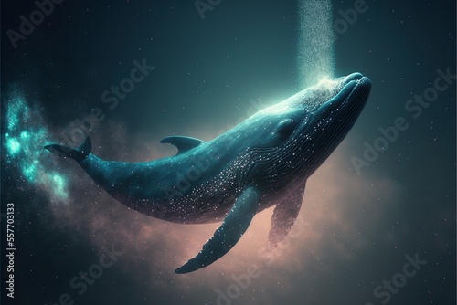 Whale particle dust Generative AI © Tatijana