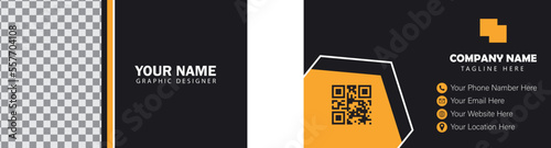 Premium yellow and dark black Modern Creative and Clean Business Card Template 