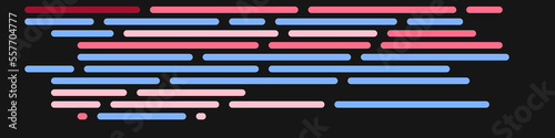 Code on screen vector illustration, flat cartoon coding lines simulation