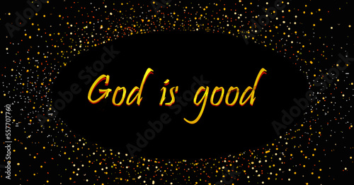  Golden glitters on a black background illustration with oval empty blank space for message: 