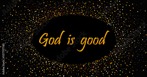  Golden glitters on a black background illustration with oval blank space for message: 