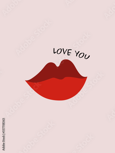 Love You - Kussmund, Lippen, Vektorgrafik