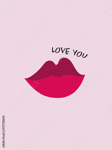 Love You - Kussmund, Lippen, Vektorgrafik