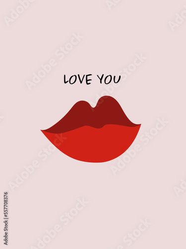 Love You - Kussmund, Lippen, Vektorgrafik