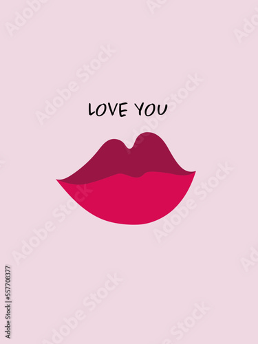 Love You - Kussmund, Lippen, Vektorgrafik