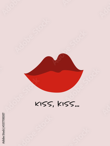 Kiss, Kiss... - Kussmund, Lippen, Vektorgrafik
