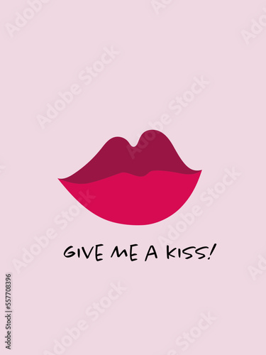 Give me a Kiss! - Kussmund, Lippen, Vektorgrafik
