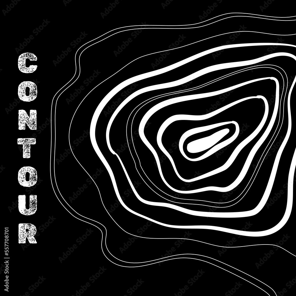 A contour from top black and white illustration is a drawing that shows the outline or silhouette of an object or scene from a top-down perspective