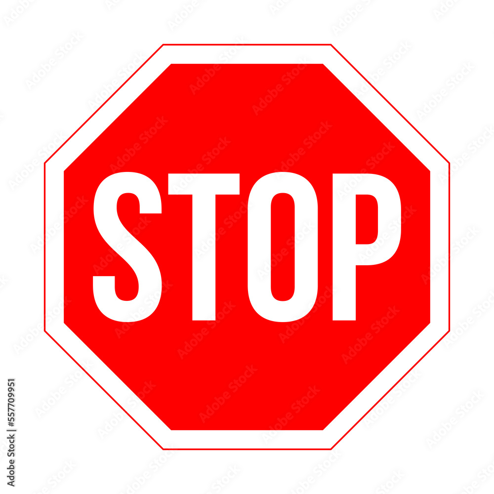 Stop Road Sign on Transparent Background Stop Road Sign on Transparent Background