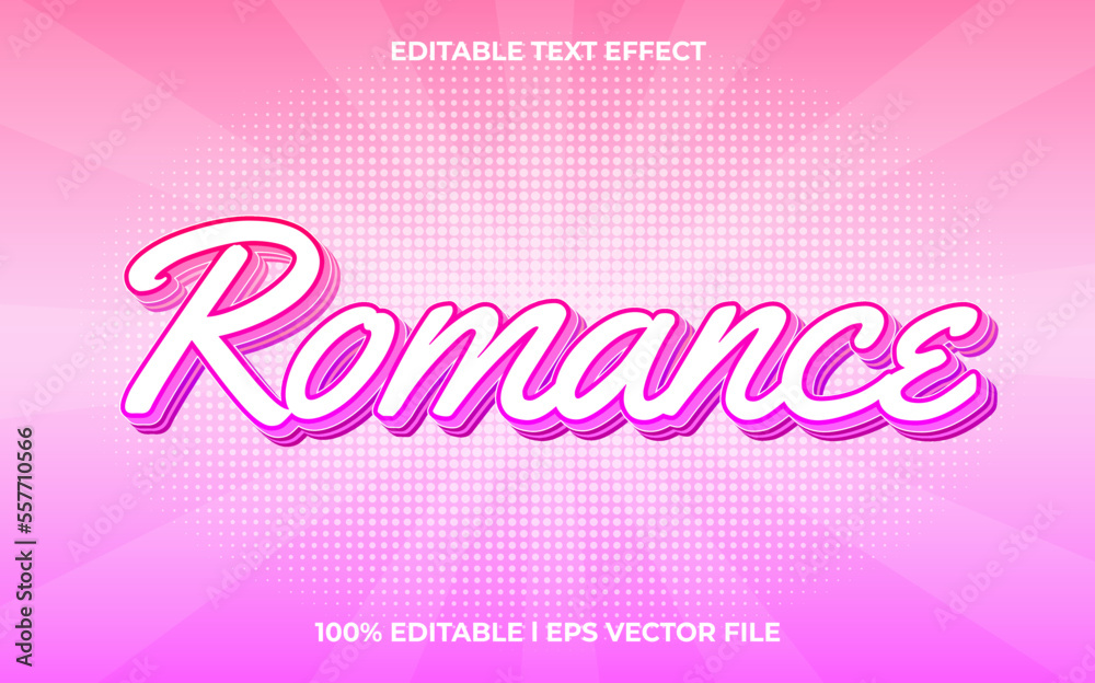 romance editable text effect, lettering typography font style, pink 3d text for valentine romance editable text effect, lettering typography font style, pink 3d text for valentine