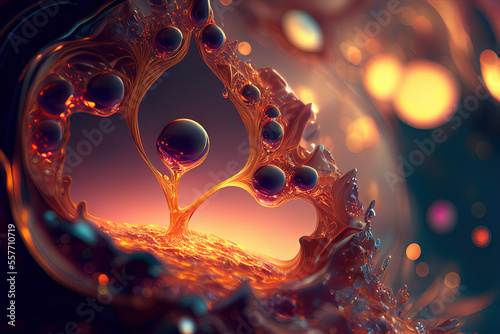 Liquid molecules. Generative AI.