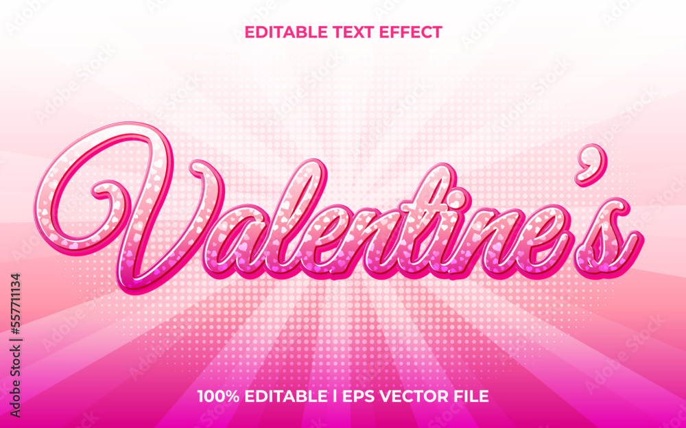 valentines editable text effect, lettering typography font style, romance 3d text for tittle